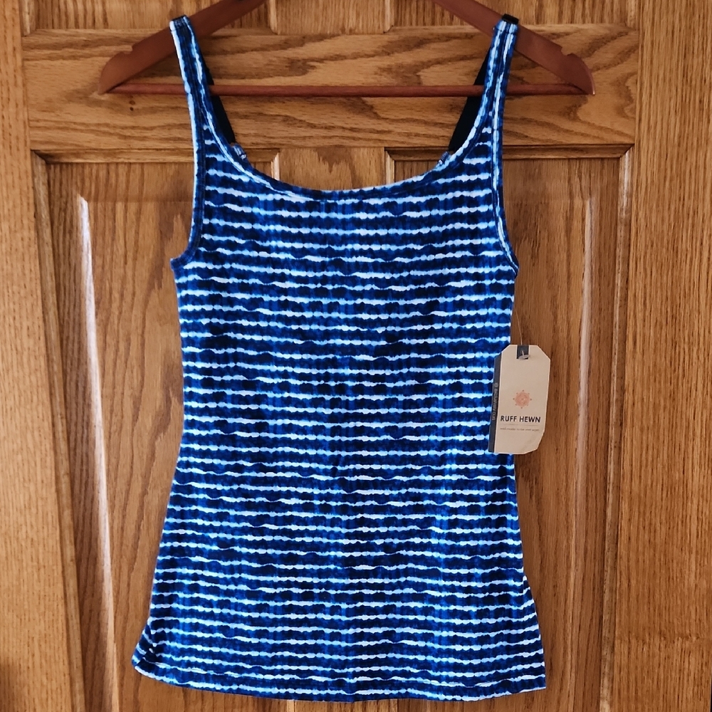 Ruff Hewn Blue and White Tie-Die Cami Tank Top Small